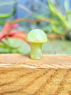 Mini Light Green Jade Crystal Mushroom