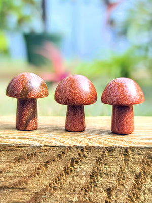 Mini Red Goldstone Crystal Mushroom