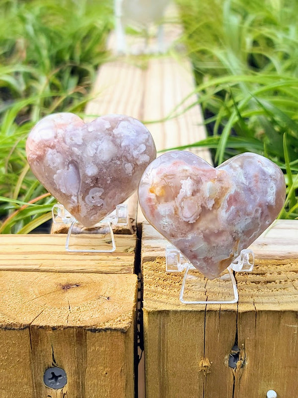 Flower Agate Crystal Heart - TheDrunkenGnome Airplant Co.