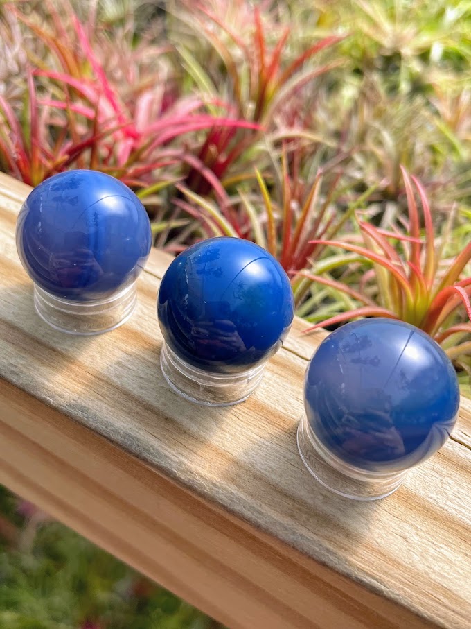 Blue Dyed Agate Mini Sphere