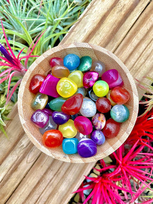 Rainbow Dyed Agate Crystal Chips 1/4 cup (3oz)