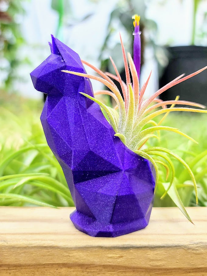 Small Cat 3D Printed Holder w/ Ionantha - Galaxy Purple