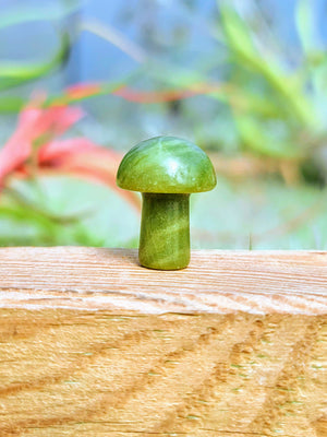 Mini Dark Green Jade Crystal Mushroom