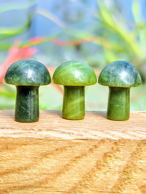 Mini Dark Green Jade Crystal Mushroom