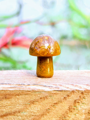 Mini Yellow Ocean Jasper Crystal Mushroom