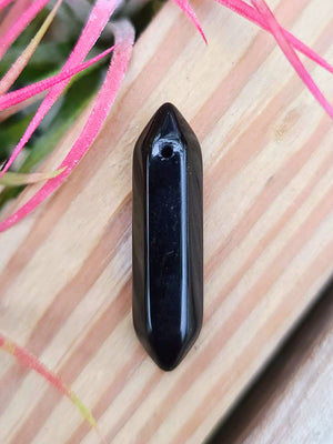 Double Terminated Obsidian Crystal Pendant