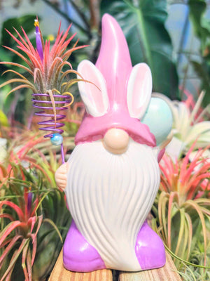 Pink Ceramic Easter Gnome w/ Air Plant
