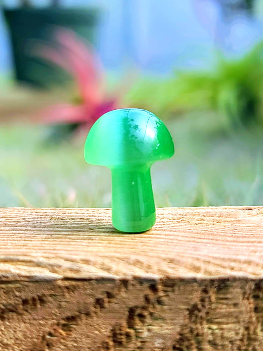 Mini Green Cats Eye Crystal Mushroom