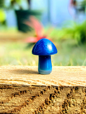 Mini Blue Dyed Agate Crystal Mushroom