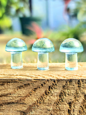 Blue Smelting Quartz Crystal Mushroom