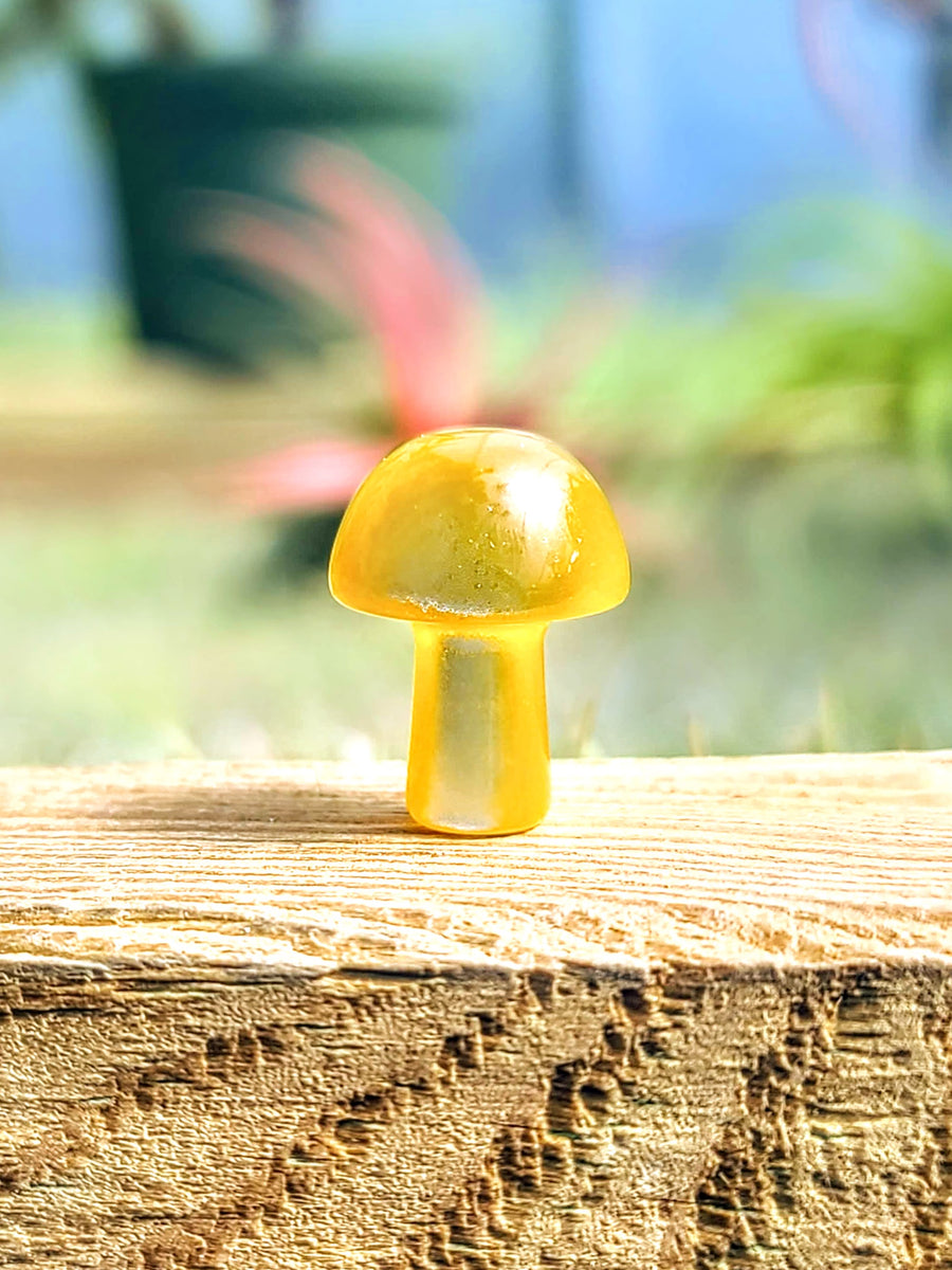 Yellow Cats Eye Crystal Mushroom