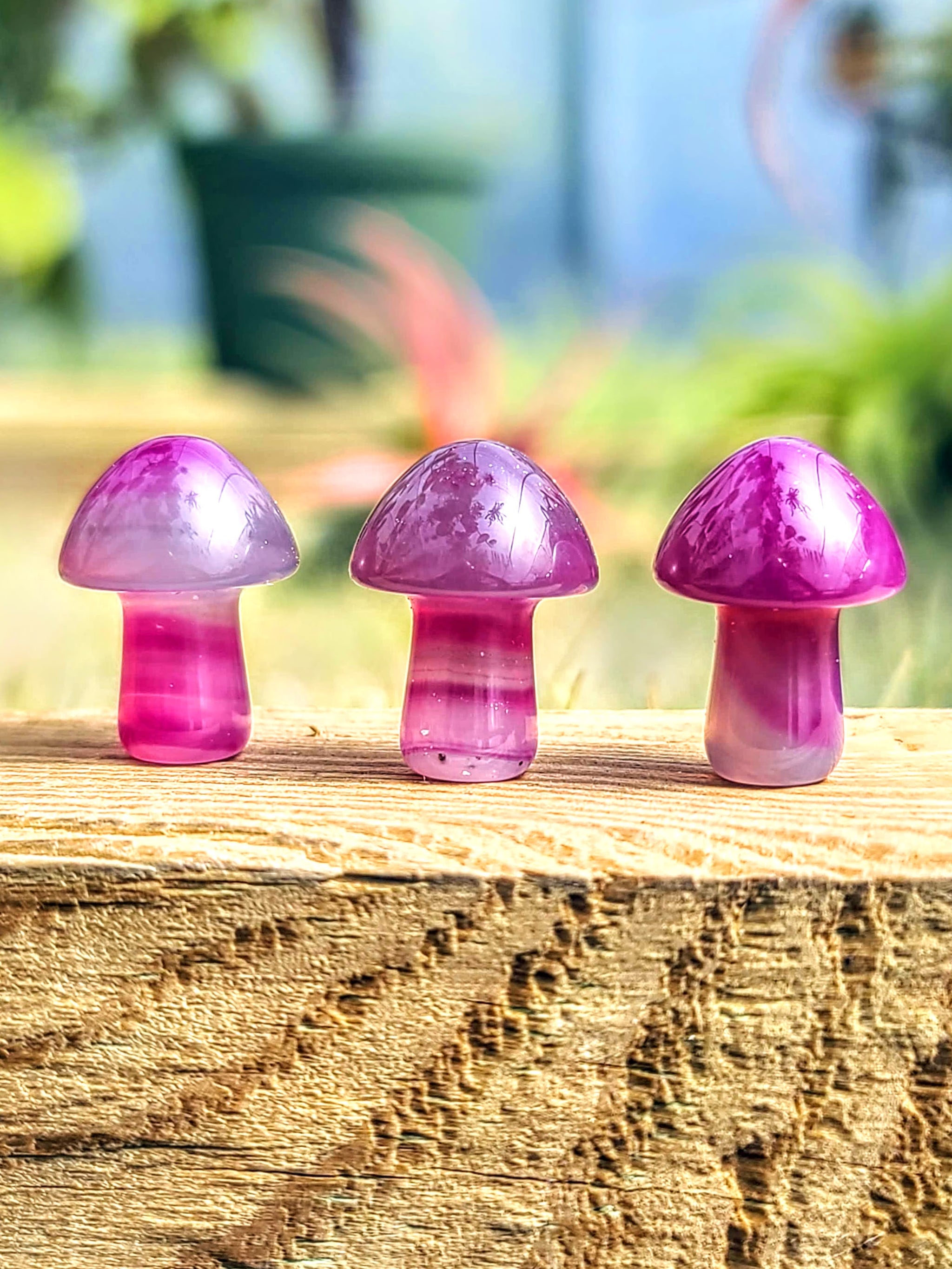 Mini Fuchsia Dyed Agate Crystal Mushroom TheDrunkenGnome