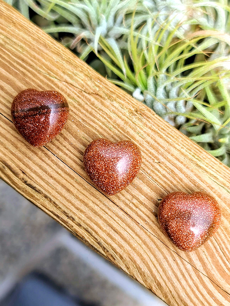 Mini Red Goldstone Crystal Heart