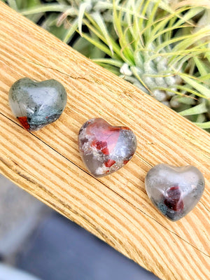 Mini Bloodstone Crystal Heart