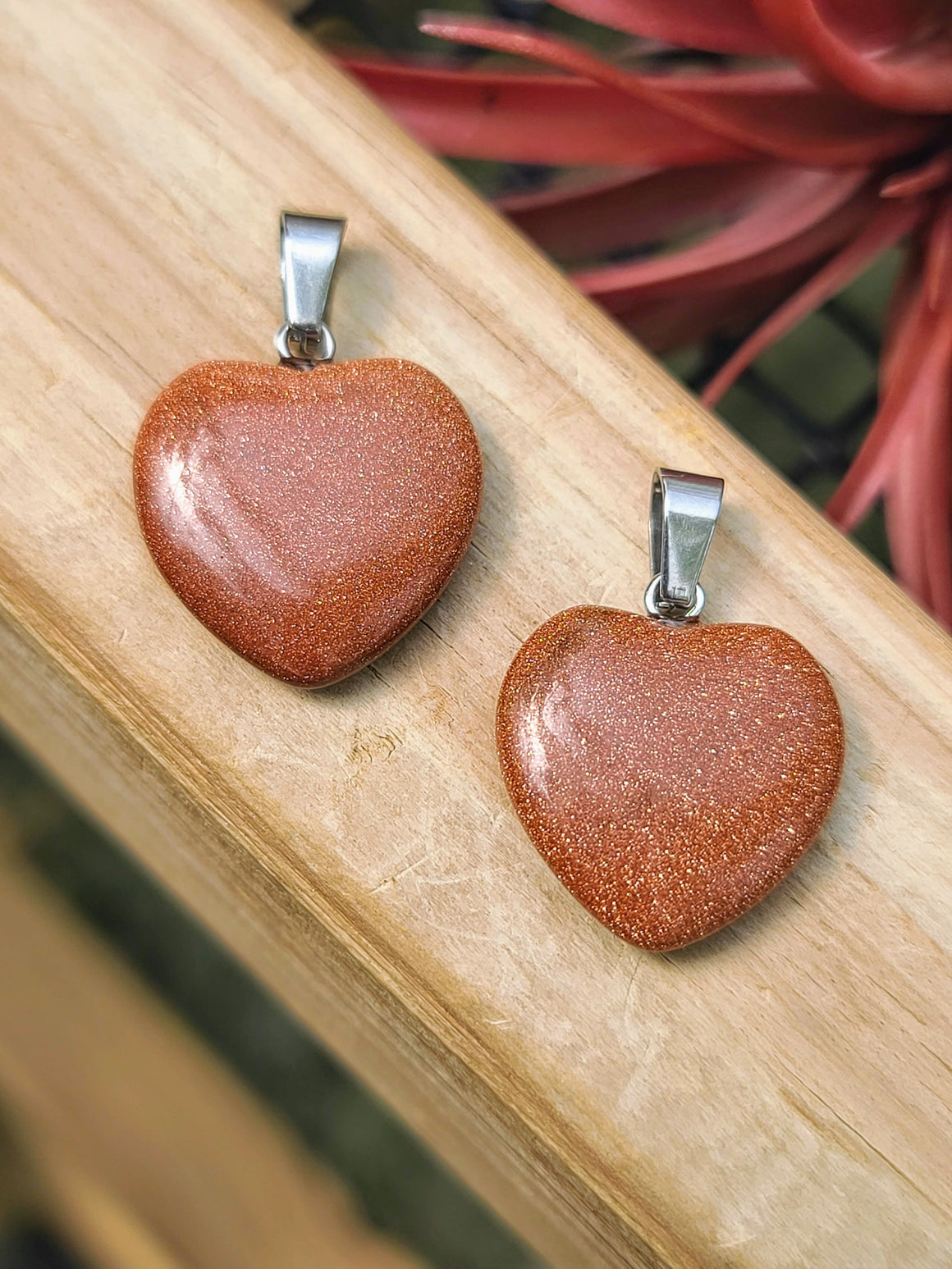 Red Goldstone Heart Pendant