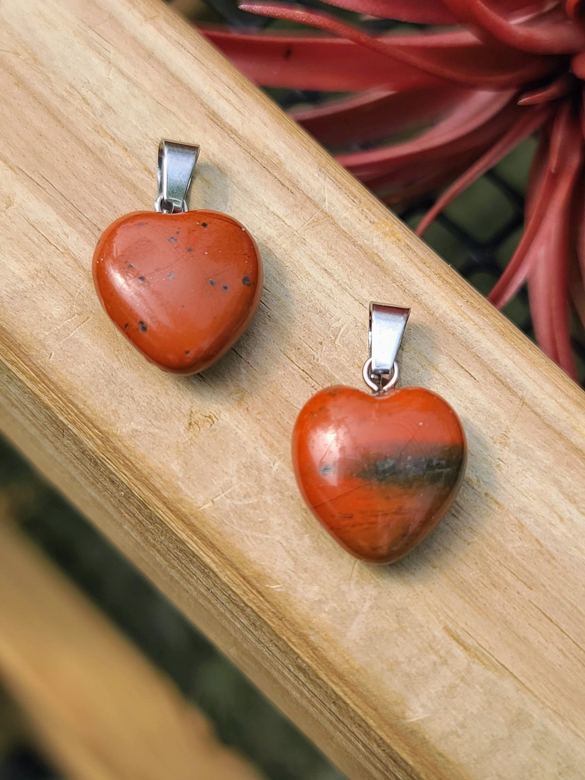 Red Jasper Heart Pendant - TheDrunkenGnome Airplant Co.