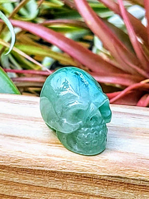 Mini Green Aventurine Skull Carving