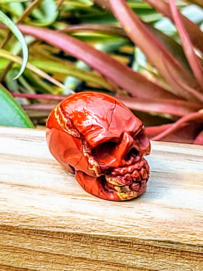 Mini Red Jasper Skull Carving