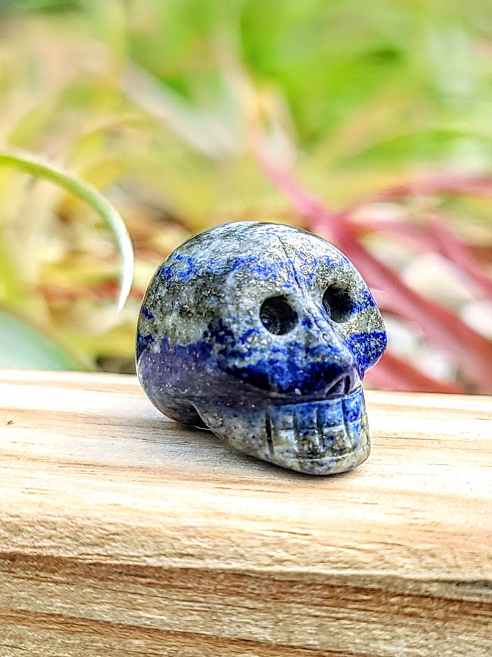Mini Lapis Lazuli Skull Carving