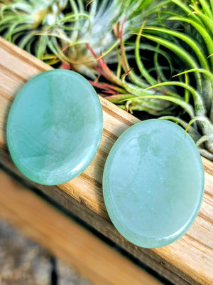 Green Aventurine Crystal Worry Stone Carving