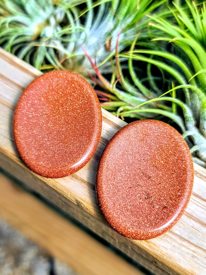 Red Goldstone Worry Stone Carving