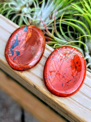 Red Jasper Crystal Worry Stone Carving