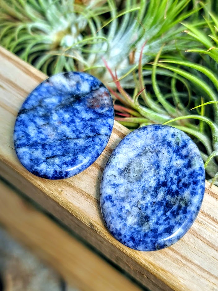 Sodalite Crystal Worry Stone Carving