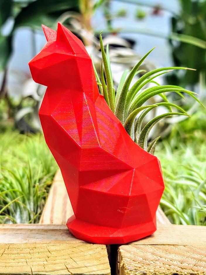 Medium Red Cat 3D Printed Holder w/ Ionantha