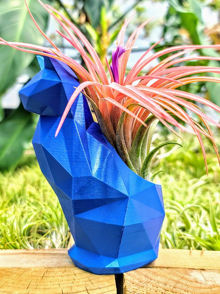 Large Blue Cat 3D Printed Holder w/ Victoriana