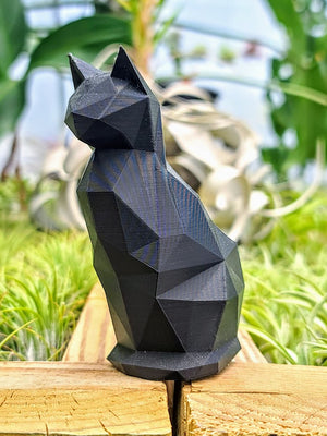 Medium Solid Black Cat 3D Printed Holder w/ Rubra
