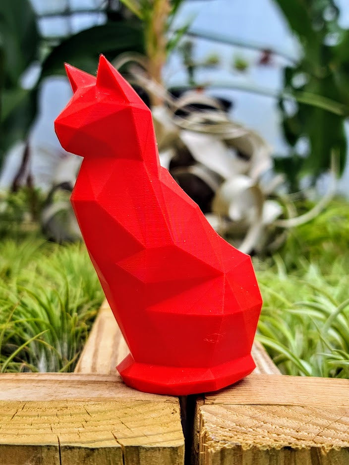 Medium Red Cat 3D Printed Holder