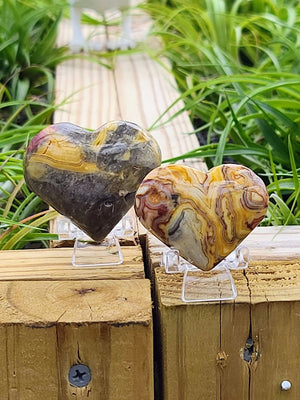 Crazy Lace Agate Crystal Heart