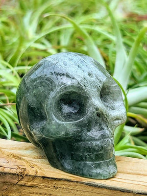 Large Green Aventurine Skull Carving