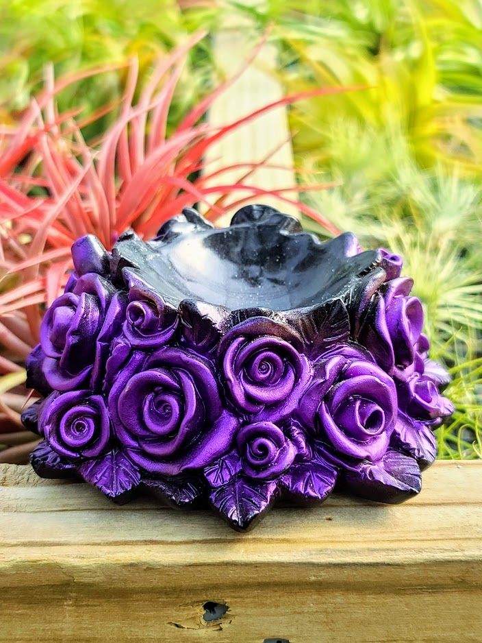 Purple Rose Crystal Stand