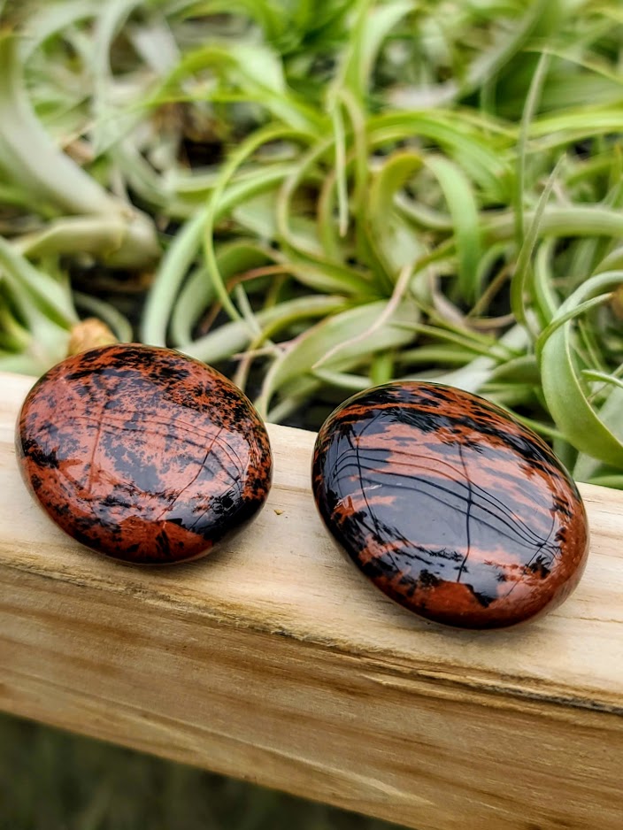 Mahogany Obsidian Palm Stone