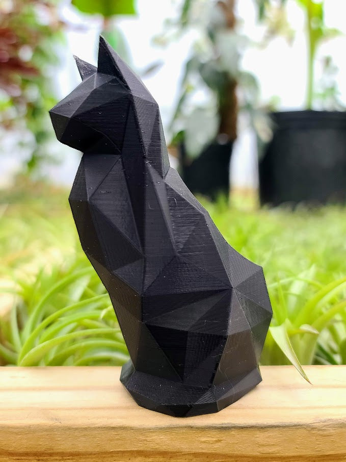 Medium Solid Black Cat 3D Printed Holder