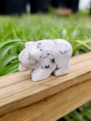 Howlite Polar Bear Crystal Carving