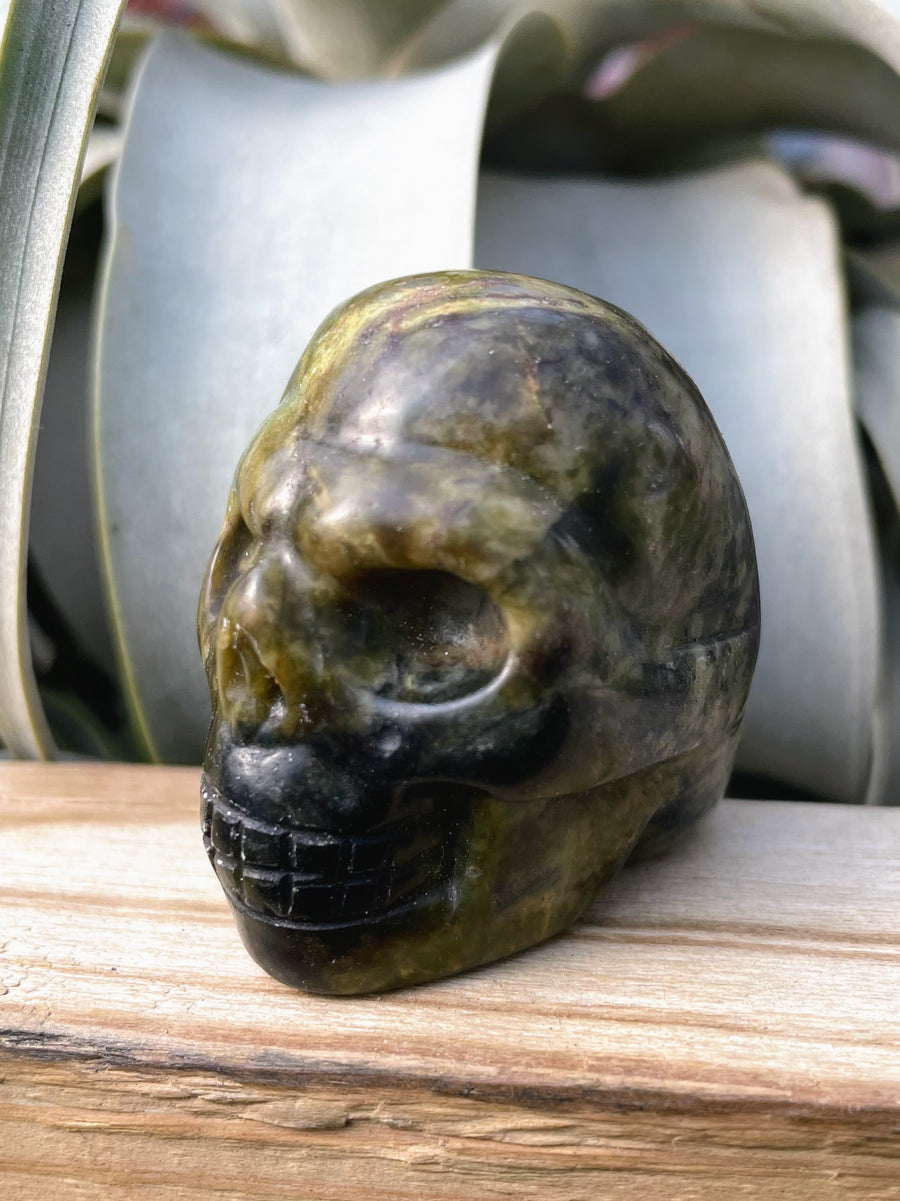 Medium Green Jade Skull Carving