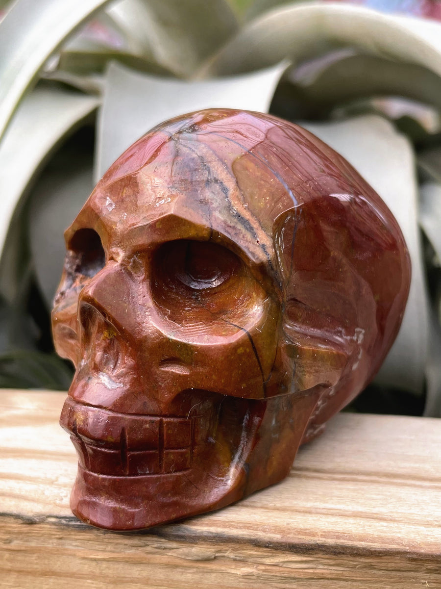 Medium Ocean Jasper Skull Carving
