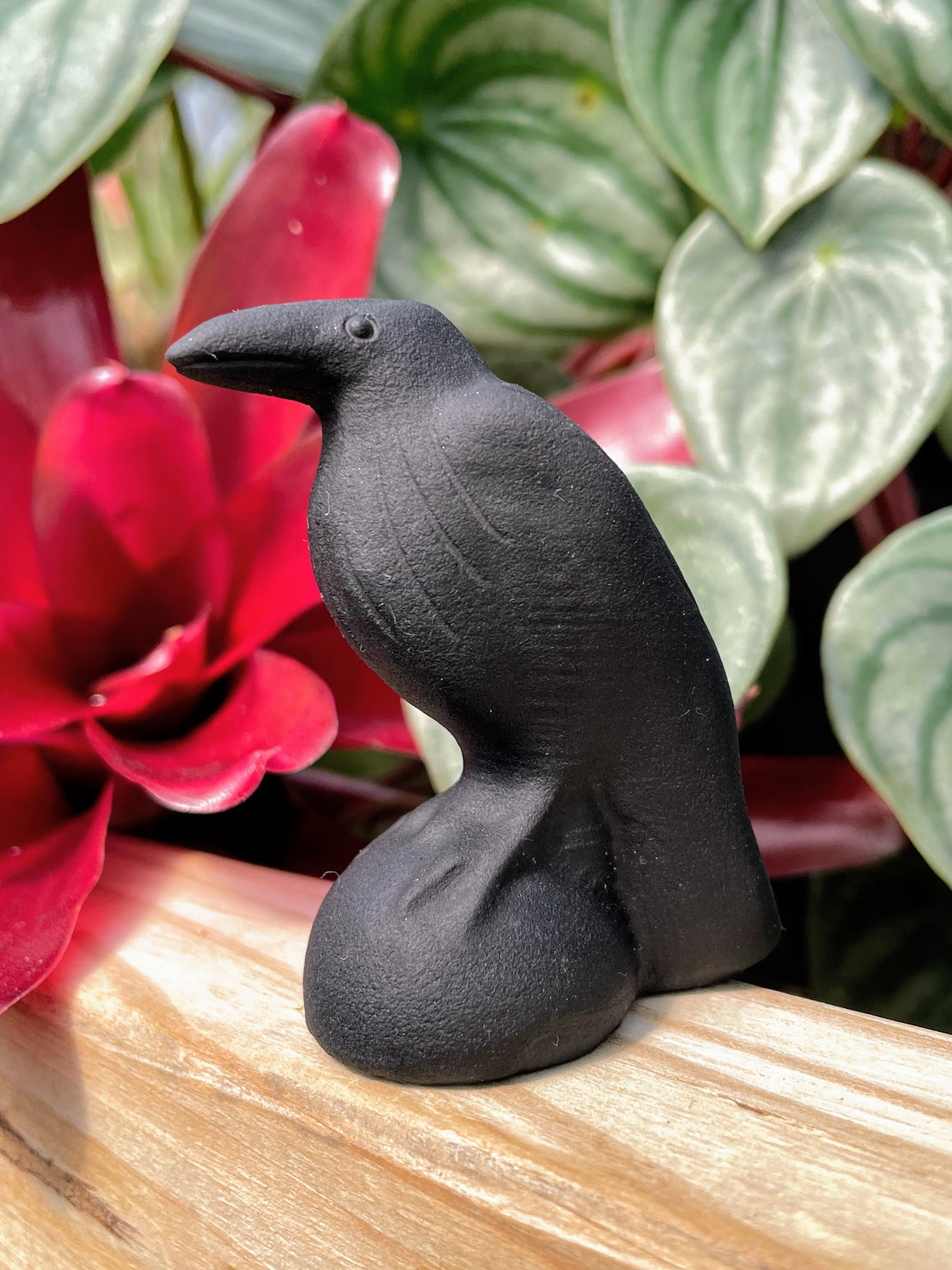 Black Obsidian Raven Crystal Carving