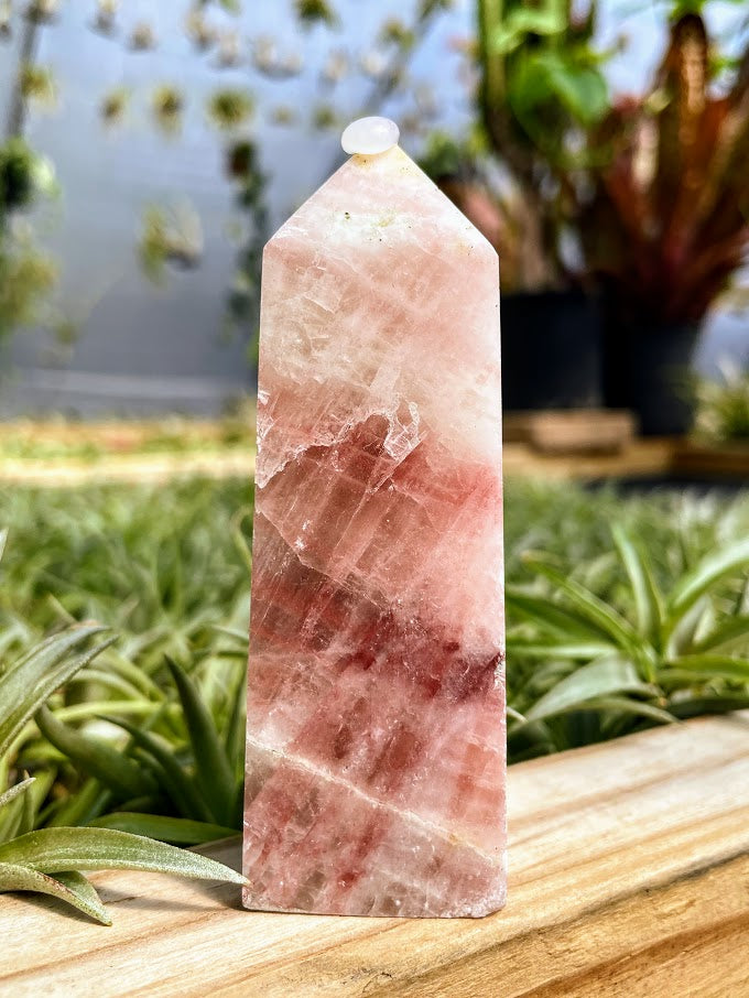 Pink Caribbean Calcite Crystal Point