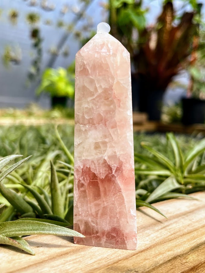 Pink Caribbean Calcite Crystal Point