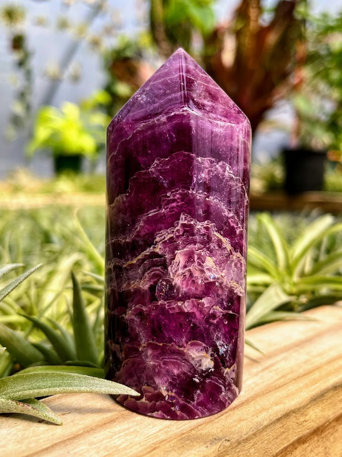 Purple Fluorite Crystal Cylinder Point
