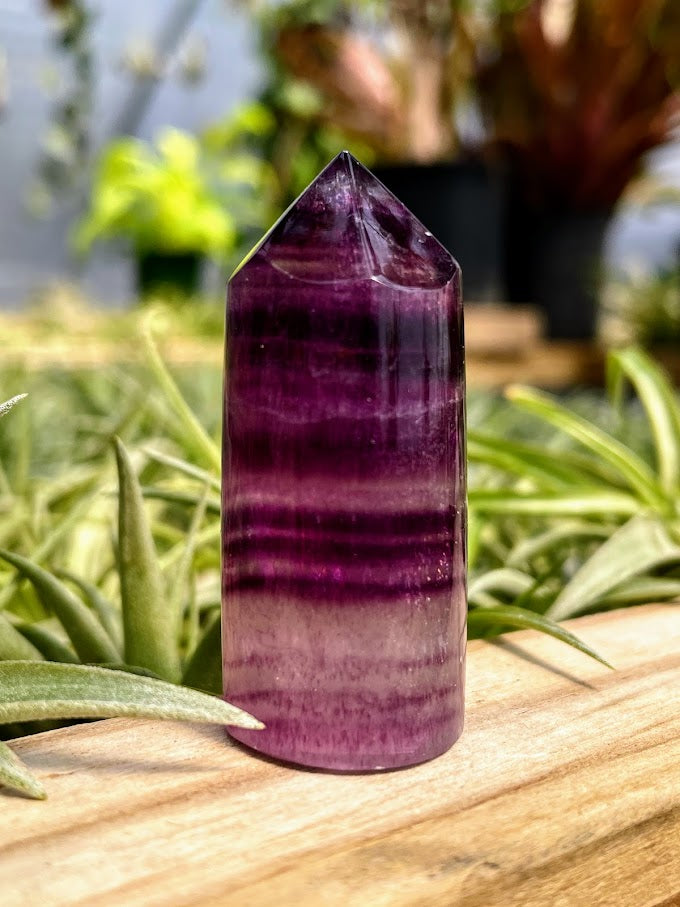 Purple Fluorite Crystal Cylinder Point