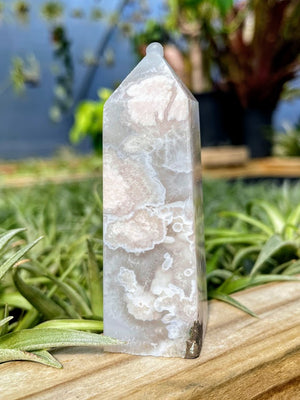 Flower Agate Crystal Point