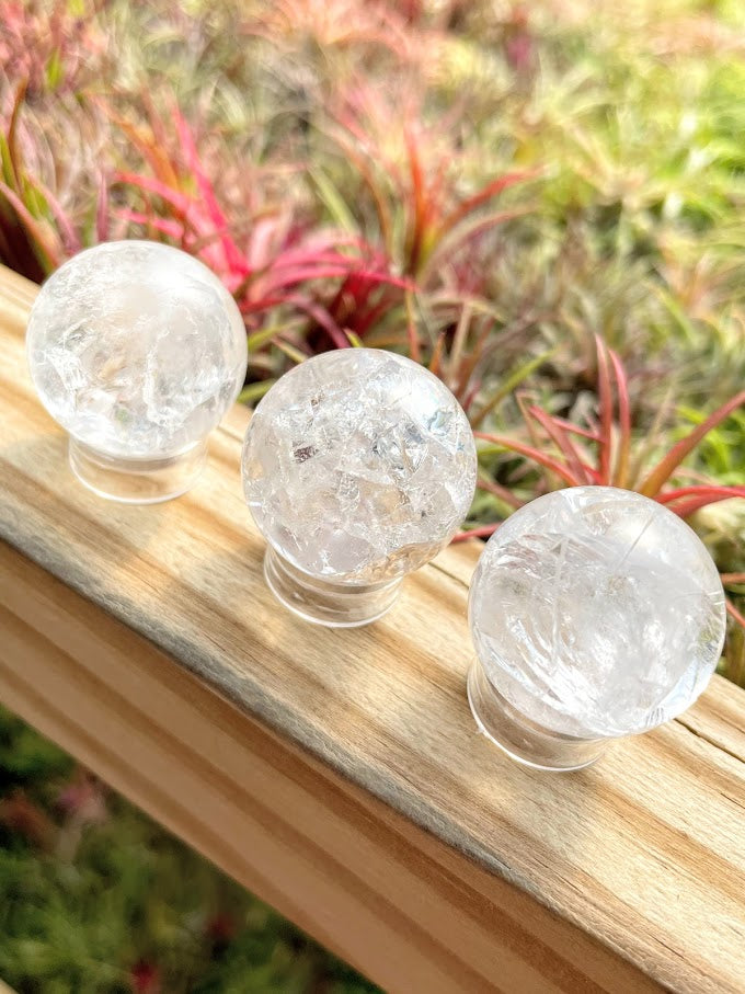 Rainbow Clear Quartz Mini Sphere - TheDrunkenGnome Airplant Co.