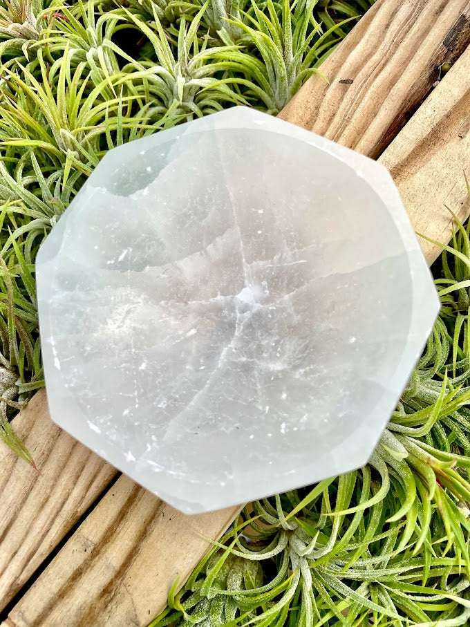 Selenite Octagon Crystal Bowl