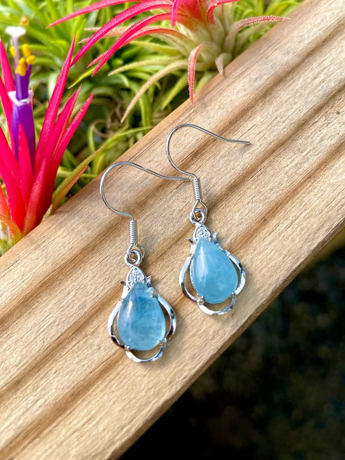 Aquamarine Crystal Earrings