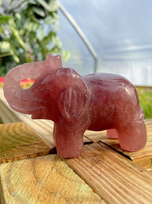 WYSIWYG- Strawberry Quartz Elephant