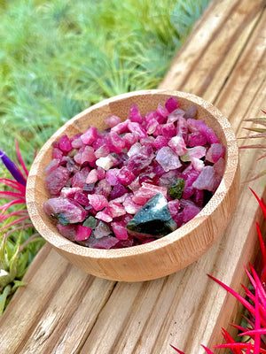 Watermelon Tourmaline Crystal Chips 1/4 cup (2.5oz)